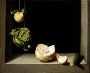 Juan Sánchez Cotán, 1602, Quince, Cabbage, Melon, and Cucumber